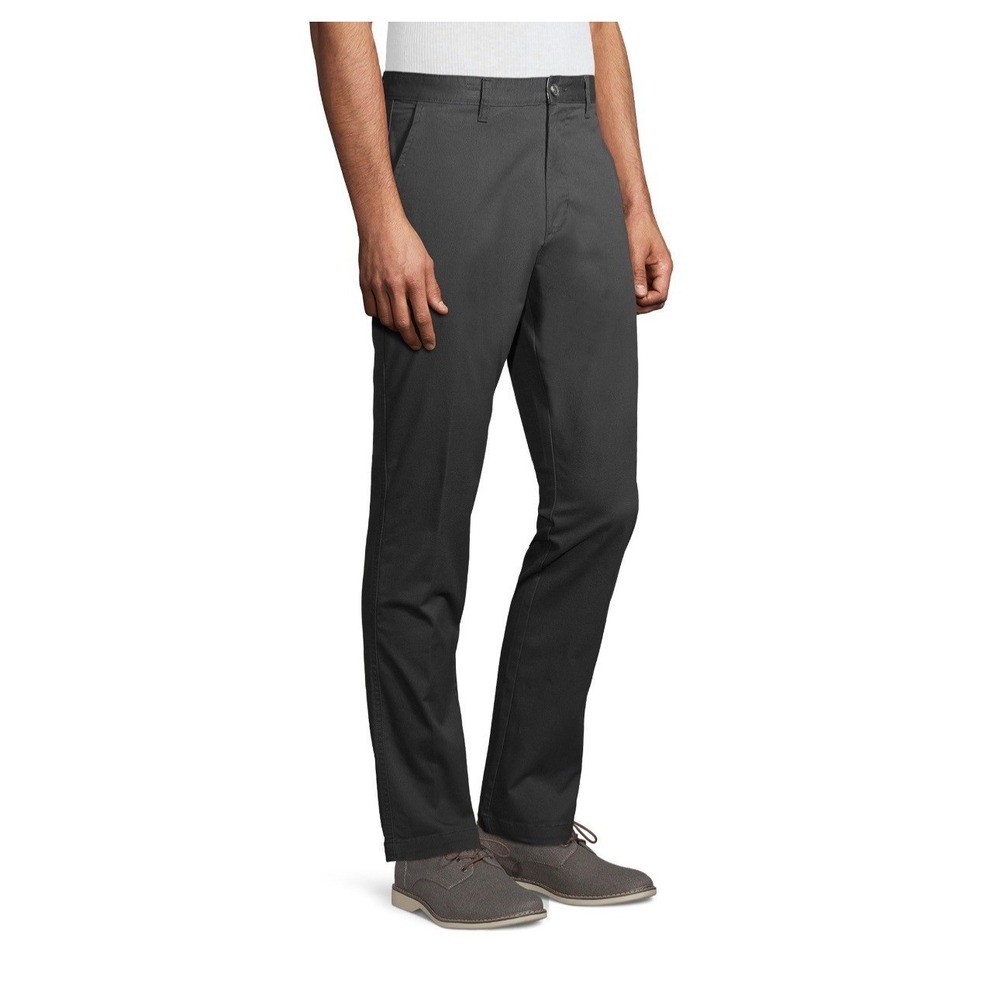 NWT George Men's Grey Tapered Chino Pants Size 30x32 Stretch Business Casual - Picture 6 of 7